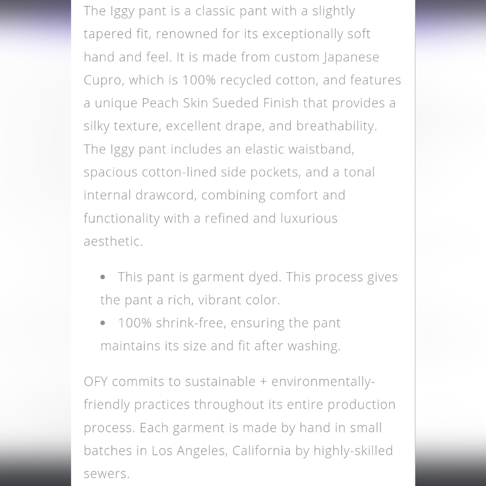 Ofy | IGGY PANT - AVOCADO OIL  EUC - Picture 5 of 6